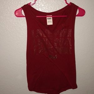 Red PINK muscle tee